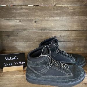 Mens‎ Ugg Highland Black Suede Lace Up Ankle Chukka Boots Size 11.5 M GUC